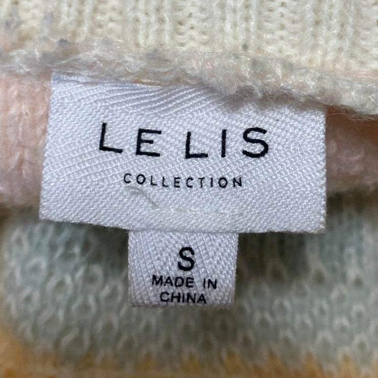 Le Lis Multicolor Colorblock Fleece Long Sleeve Crewneck Sweater Top Size S