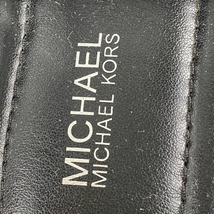 Michael Kors Jagger Black Lace Up Leather Studded Flat Heel Sandals Size 7.5