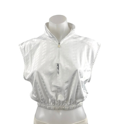 Nike Air Max Women's White Sleeveless Half Zip Boxing Athletic Crop Top Size S