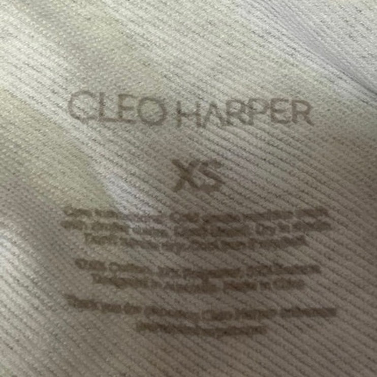 Cleo Harper Heather Grey Logo Pullover Raglan Cropped Hoodie Sweatshirt Size XS