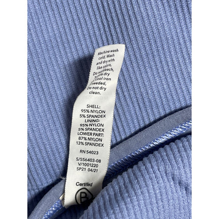 Athleta Women's Blue Ribbed Knit Sleeveless Yoga Workout Athletic Crop Top Sz S