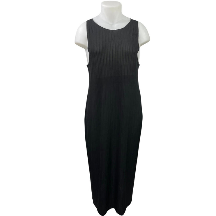 Madewell Black Sleeveless Pleated Scoop Neck Cami Tank Sheath Maxi Dress Size XL