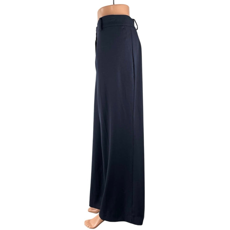 Ann Taylor Perfect Curvy Blue Palazzo Wide Leg Flare Trousers Dress Pants Sz 16
