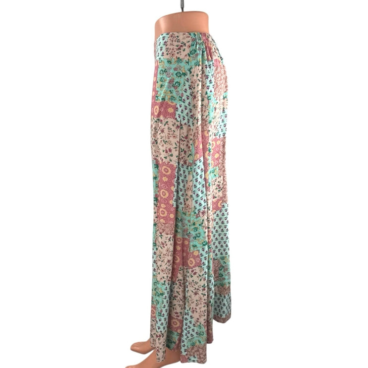 Aemi + Co Bradyn Women's Floral Patchwork Summer Boho Maxi Flare A-Line Skirt S