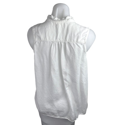 Cloth & Stone Women's White Sleeveless Button Down Shirt Blouse Tank Top Size M