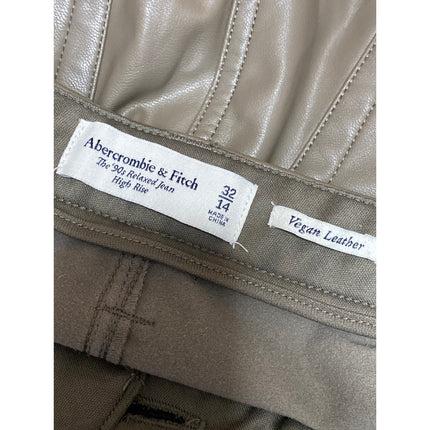 Abercrombie & Fitch The 90s Relaxed Faux Leather Vegan Cargo High Rise Pants 32