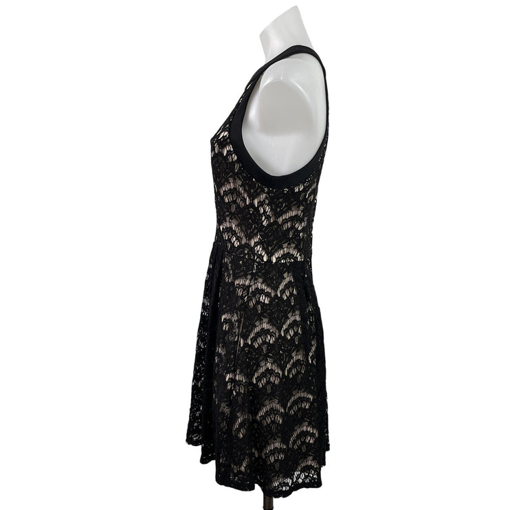 Speechless Womens Black Lace Sleeveless Racerback Mini Fit & Flared Dress Size L
