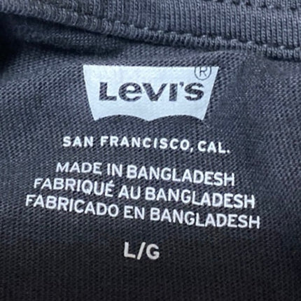 Levi's Men's Black Graphic Print Long Sleeve Hooded Hoodie Sweatshirt Top Size L