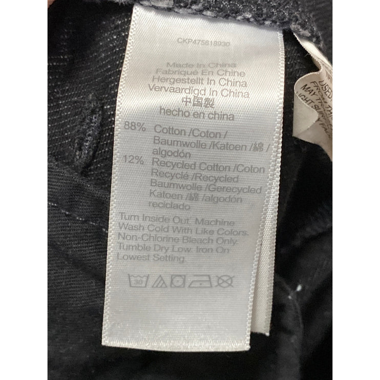Madewell Baggy Straight Women's Black High Rise Pleated Denim Jeans Size 25