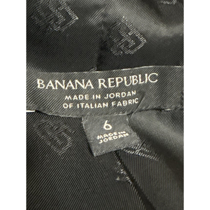 Banana Republic Women's Black Wool Long Sleeve Notch Lapel Blazer Coat Jacket 6