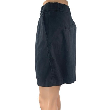 Abercrombie & Fitch Women's Black Pleated High Waist Wide Leg Bermuda Shorts S