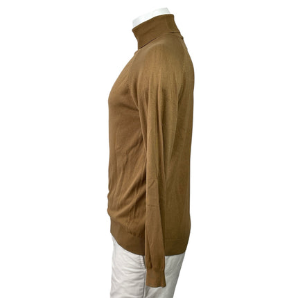 Zara Men's Tan Turtleneck Knit Long Sleeve Stretch Pullover Sweater Top Size M
