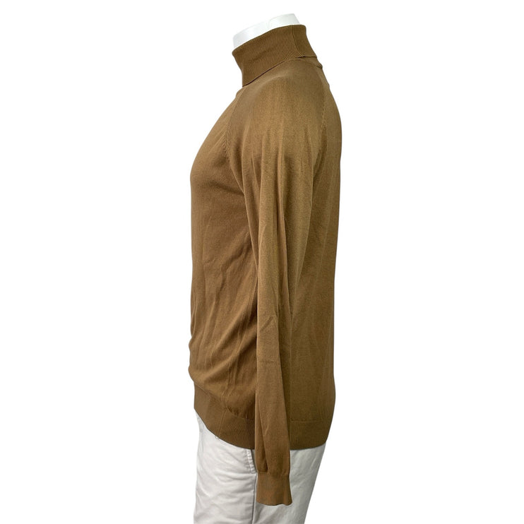 Zara Men's Tan Turtleneck Knit Long Sleeve Stretch Pullover Sweater Top Size M