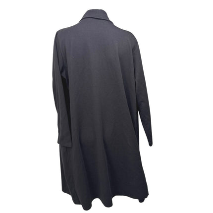 Breakout Black Draped Open Front Long Sleeve Asymmetric Cardigan Sweater Top M