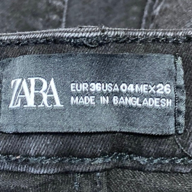 Zara Women's Black Skinny Leg High Waisted Slim Fit Denim Jeans Pants Size 4