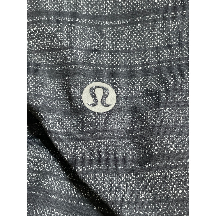 Lululemon Men's Black Striped Short Sleeve Golf Casual Polo Shirt Top Size L