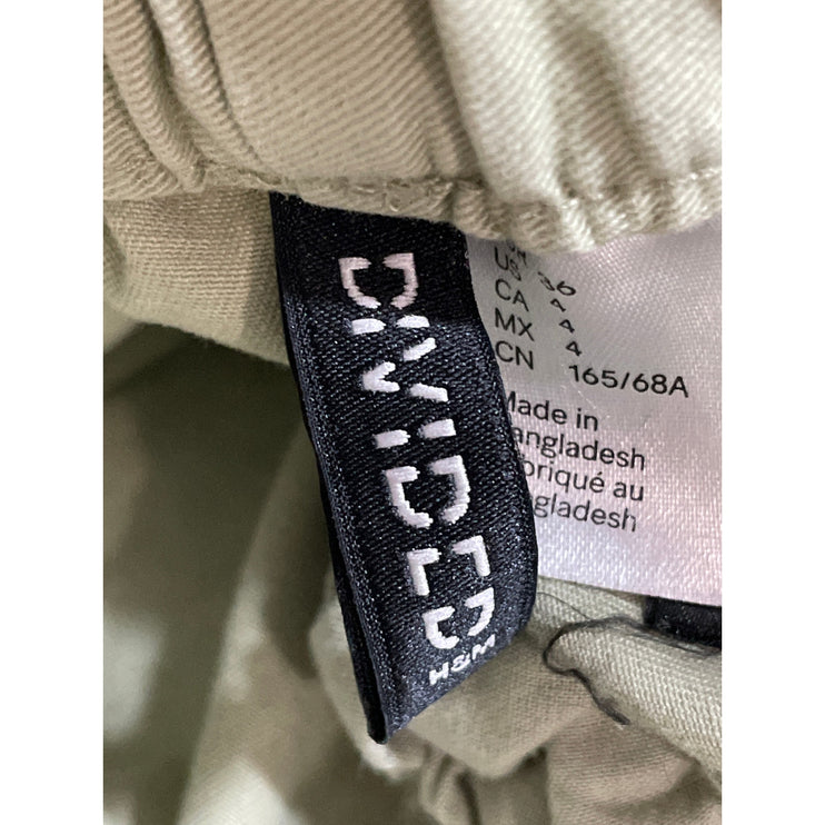 H&M Women's Green High Rise Pull On Tapered Cargo Jogger Trousers Pants Size 4