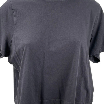 Madewell Women's Black Boxy Short Sleeve Crew Neck Crop T Shirt Tee Top Size M