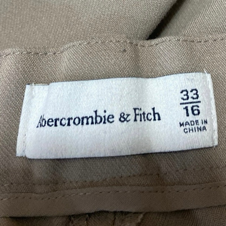 Abercrombie & Fitch Cream White High Waisted Wide Leg Trousers Dress Pants Sz 33