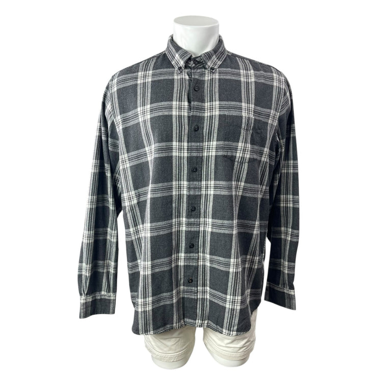 Weatherproof Vintage Mens Black Plaid Long Sleeve Button Down Shirt Top Size XLT