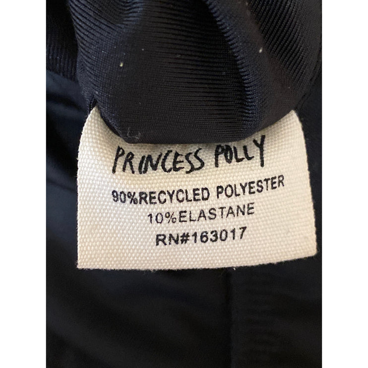 Princess Polly Womens Black Sleeveless Mock Neck Cutout Tank Bodysuit Top Size 8