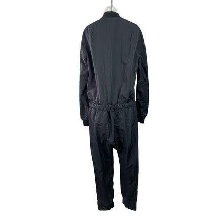 Nike Air Womens Black Long Sleeve Stud Ring Zip Utility Coverall Jumpsuit Size M