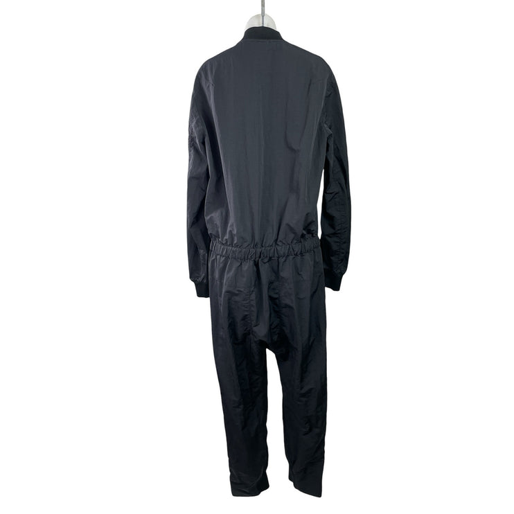 Nike Air Womens Black Long Sleeve Stud Ring Zip Utility Coverall Jumpsuit Size M