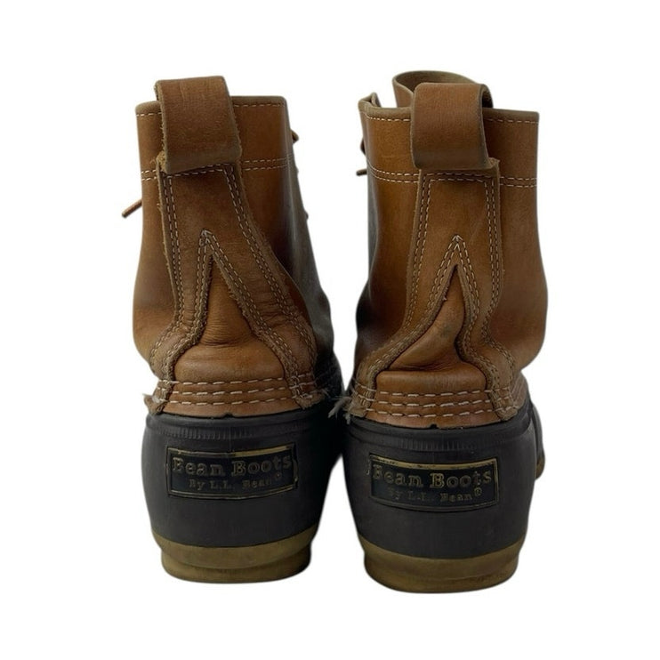Vintage L.L. Bean Women's Brown Leather Round Toe Lace Up Ankle Duck Boots Sz 11