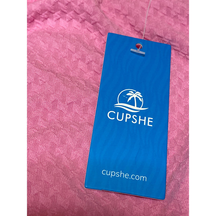 NEW Cupshe Pink Halter Triangle Side Tie Two Piece Bikini Set Swimwear Size M