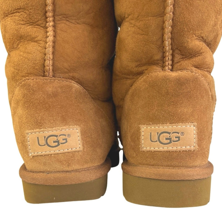 UGG Classic II Women's Brown Suede Leather Round Toe Pull On Winter Boots Size 8