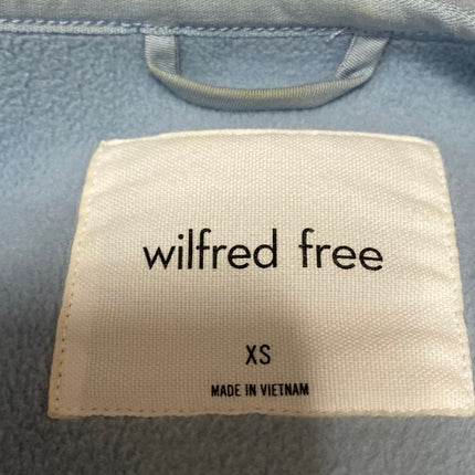 Aritzia Wilfred Free Blue Faux Sherpa Long Sleeve Snap Longline Jacket Size XS
