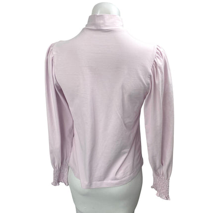 & Other Stories Women's Pink Mock Neck Long Puff Sleeve Sweater Shirt Top Size S