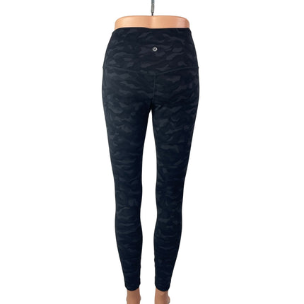 Lululemon Women's Black Camo Yoga Running Workout Athletic Leggings Pants Size 6