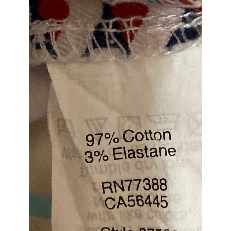 J,Crew Women's Red Geometric Abstract Stretch Mid Rise Mini Casual Shorts Size 6