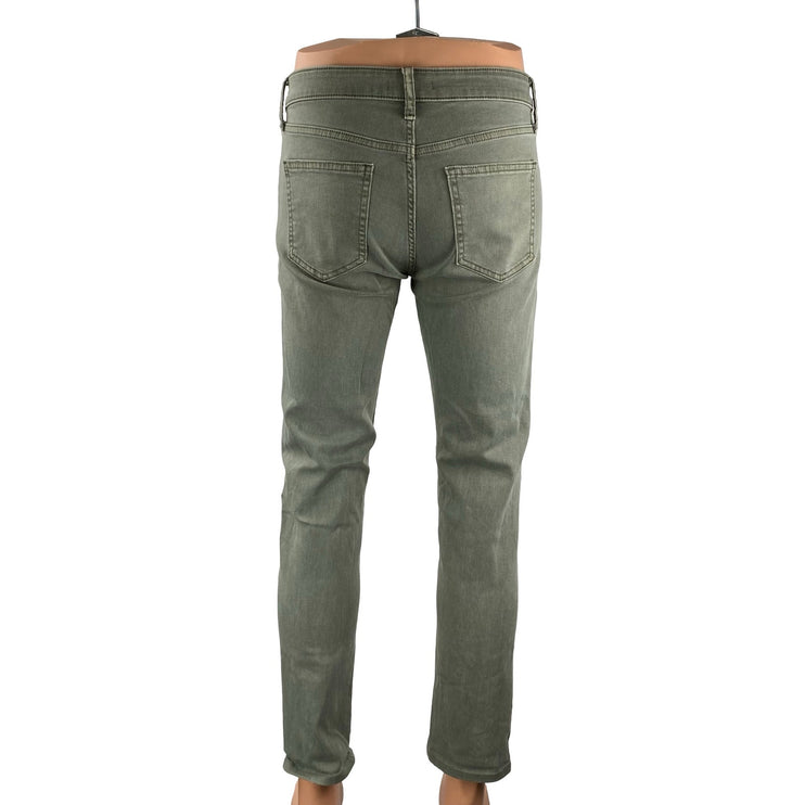 Uniqlo 2-way Stretch Skinny Tapered Men's Green Slim Fit Denim Jeans Size 30x34