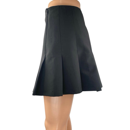 Zara Women's Black High Waisted Pleated Zip Casual A Line Mini Skirt Size S