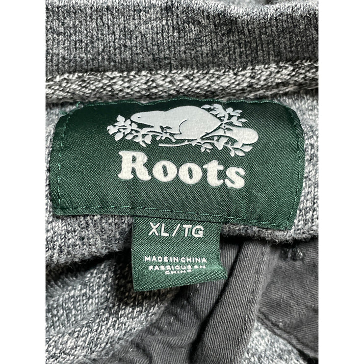 Roots Men's Gray Heather Long Sleeve Henley Basic Casual T Shirt Tee Top Size XL