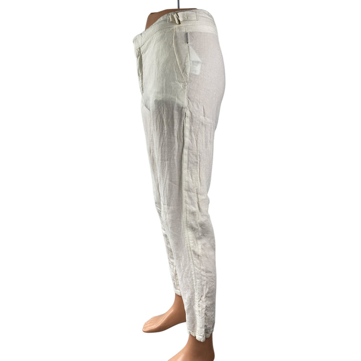 Orlebar Brown 100% Linen White High Rise Slim Tapered Utility Trousers Pants 30