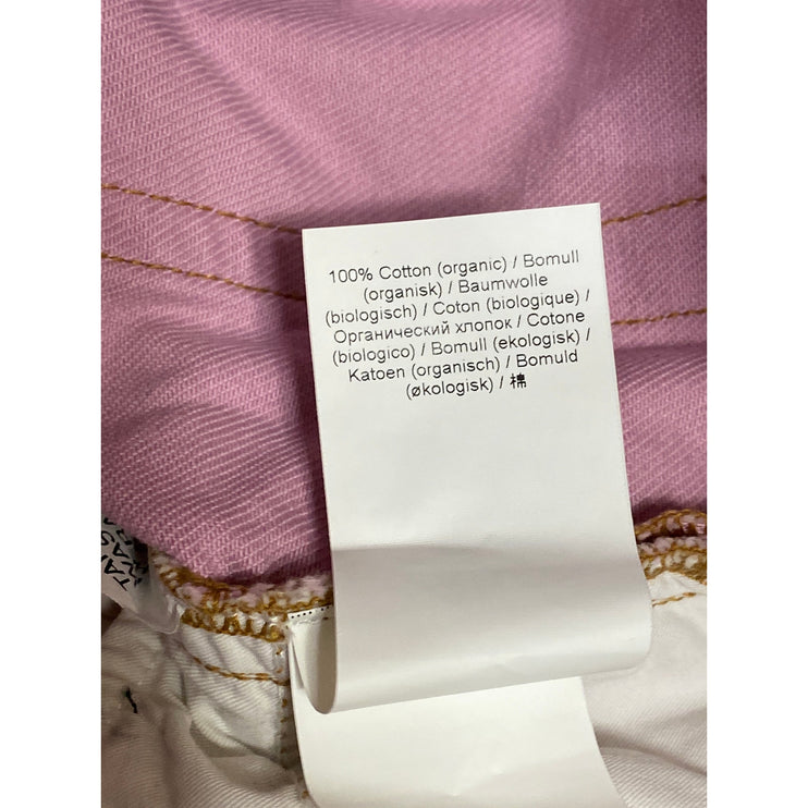 Ganni Overdyed Cutline Light Lilac Purple High Rise Denim Jean Shorts Size 30