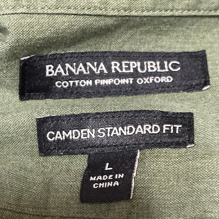 Banana Republic Men Green Camden Standard Oxford Long Sleeve Button Up Shirt L