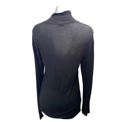 Aritzia Wilfred Women's Black Rib Knit Turleneck Long Sleeve Sweater Top Size L