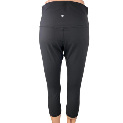 Lululemon Women's Black High Waisted Yoga Capri Athletic Leggings Pants Size 6