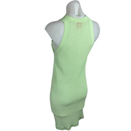 Solid & Striped Green Sleeveless High Neck Waffle Knit Mini Bodycon Dress Size S