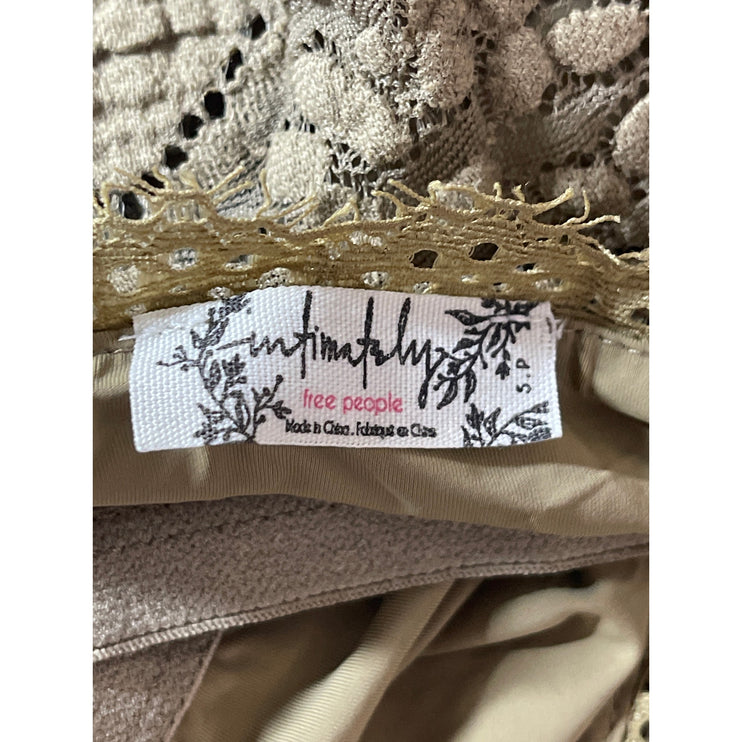 Free People Intimately Green Sleeveless Floral Lace Cami Camisole Tank Top Sz S