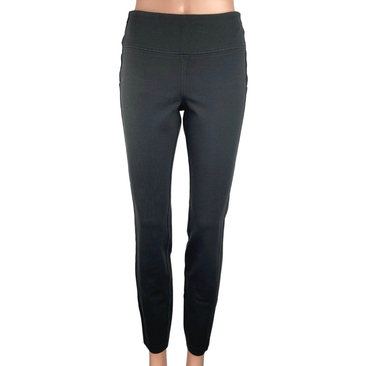 Lululemon Black Mid Rise Skinny Pull On Zip Pocket Stretch Ankle Crop Pants M