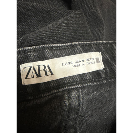 Zara Women's Black High Waisted Baggy Wide Leg Y2k Casual Denim Jeans Size 4