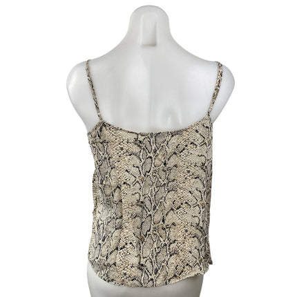 Equipment Women's Beige Snakeskin Graphic Print V Neck Cami Camisole Tank Top S