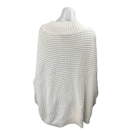 French Connection Mozart Popcorn Women's White Long Sleeve Mock Neck Sweater XL