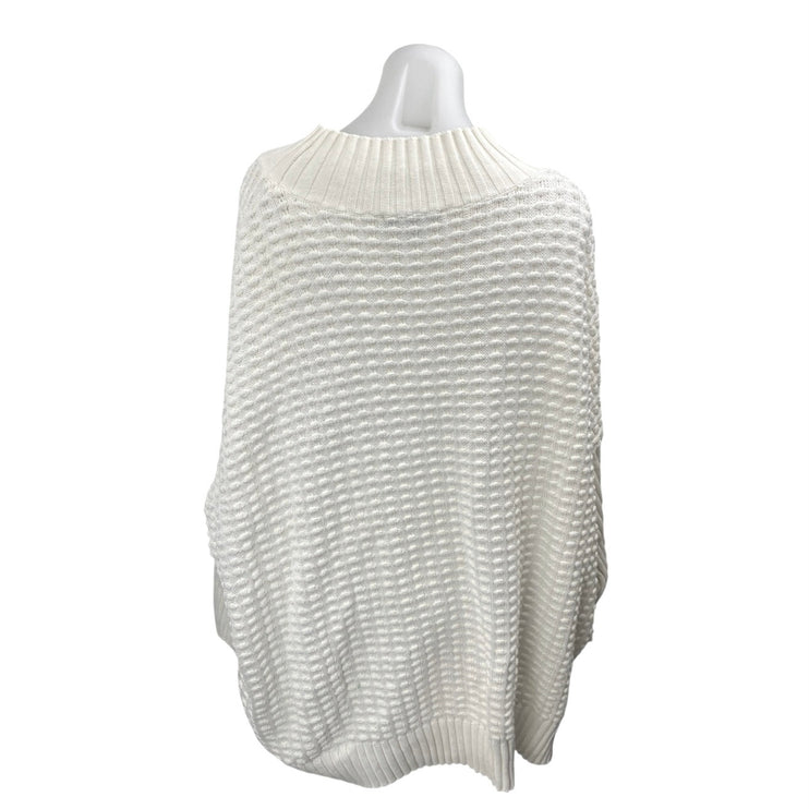 French Connection Mozart Popcorn Women's White Long Sleeve Mock Neck Sweater XL