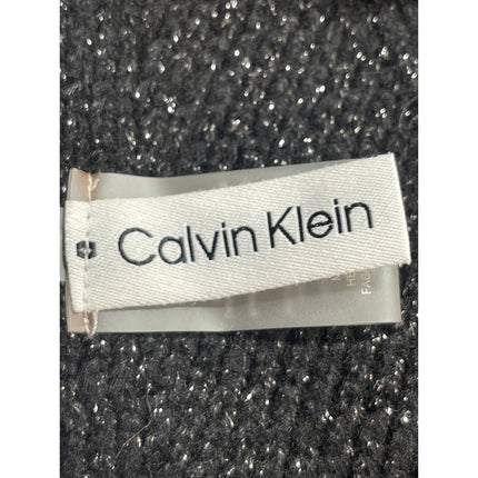 Calvin Klein Black Metallic Knit Winter Snow Shawl Wrap Neck Scarf One Size
